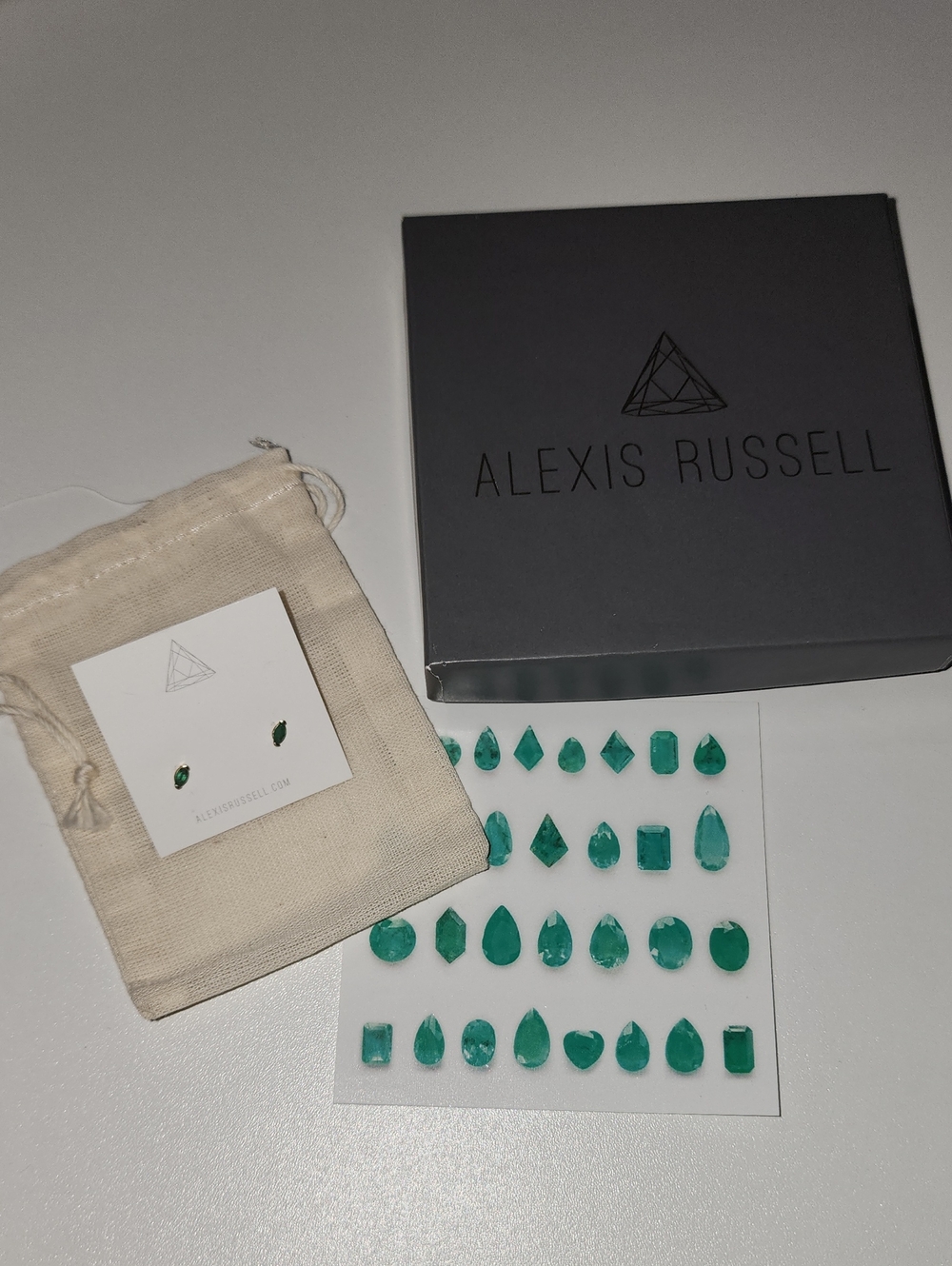 Alexis Russell The Teensy Emerald Stud Earrings
